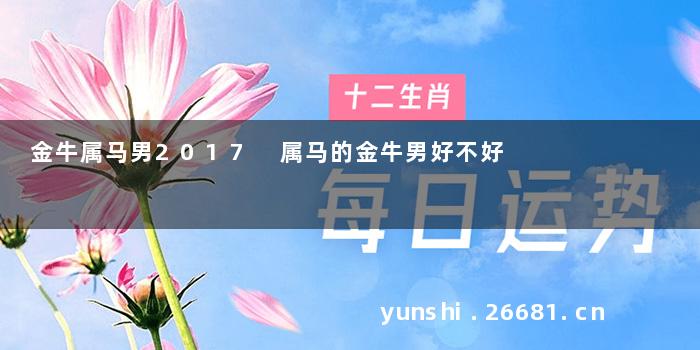 金牛属马男2017 属马的金牛男好不好